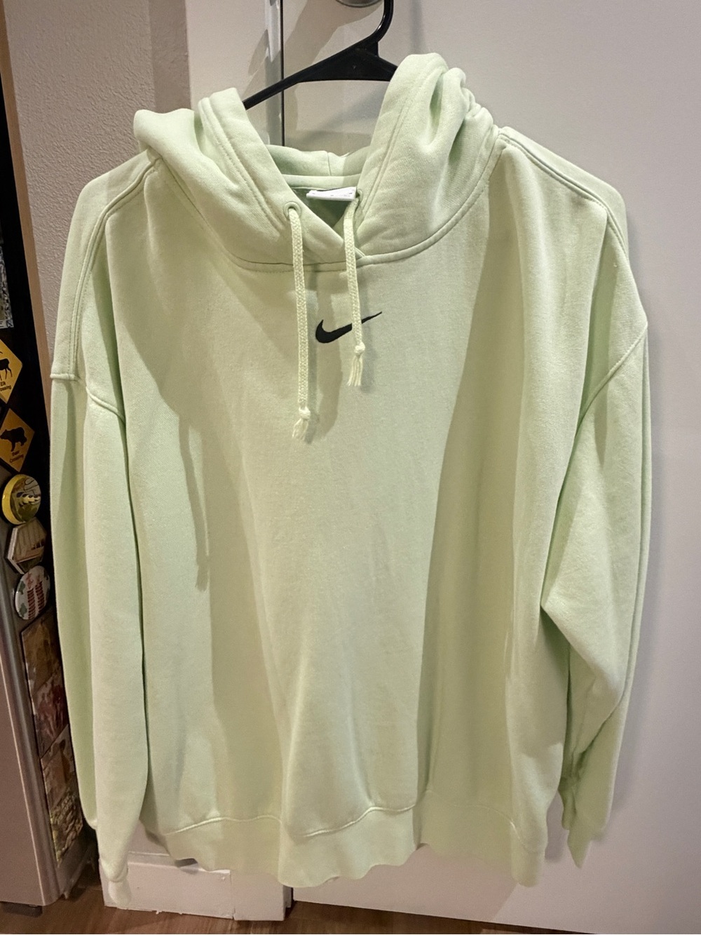 Nike Women’s Oversized Light Green Fleece Hoodie Sweatshirt